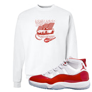 Cherry 11s Crewneck Sweatshirt | Drip God Racing Club, White