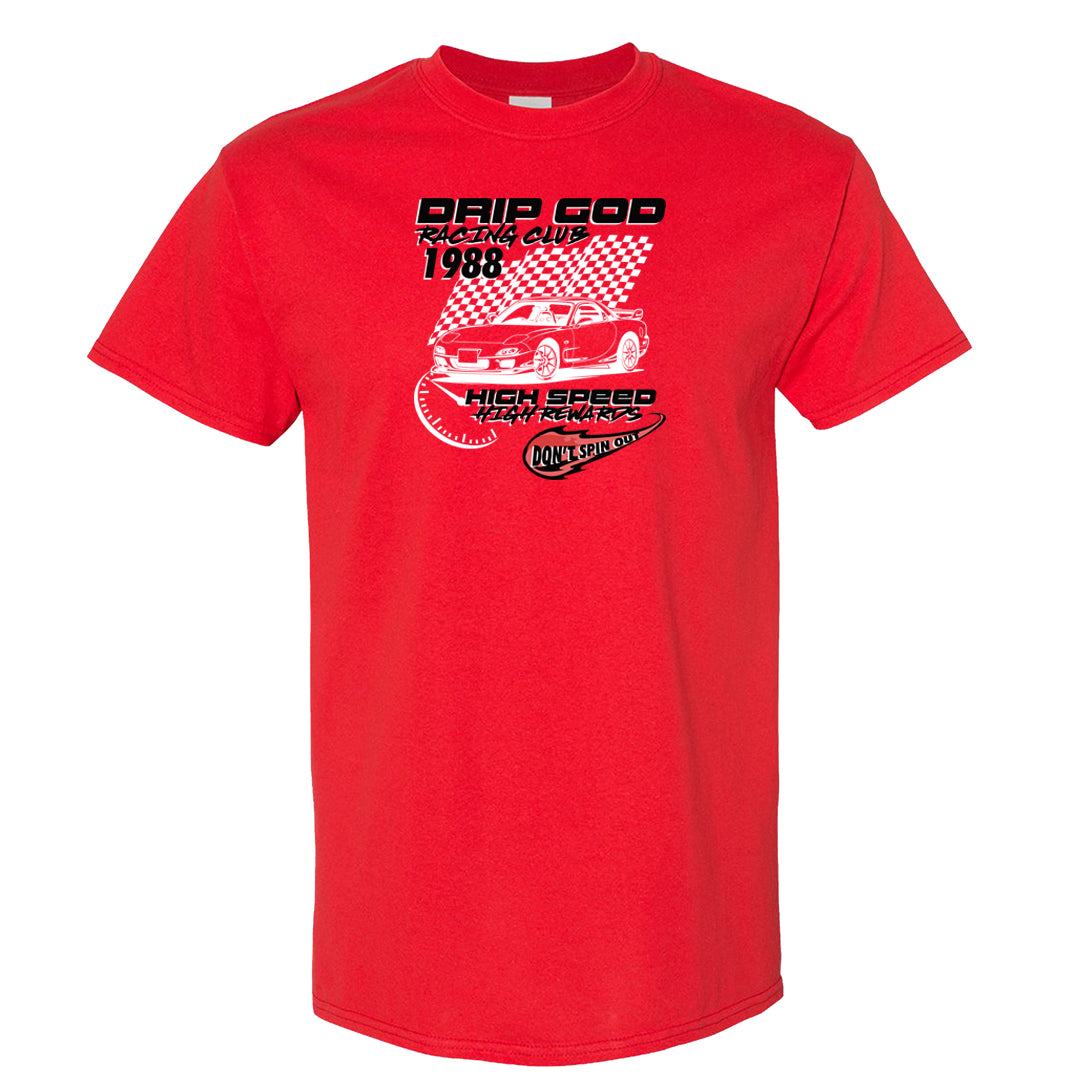 Cherry 11s T Shirt | Drip God Racing Club, Red