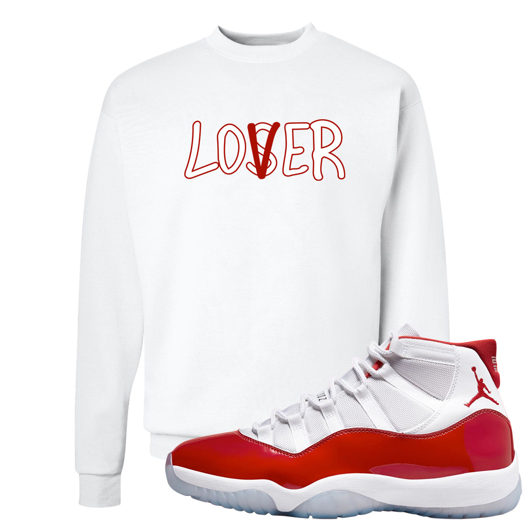 Cherry 11s Crewneck Sweatshirt | Lover, White
