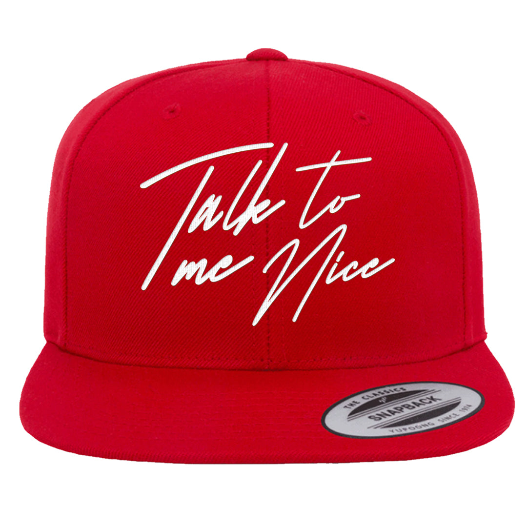 Cherry 11s Snapback Hat | Talk To Me Nice, Red