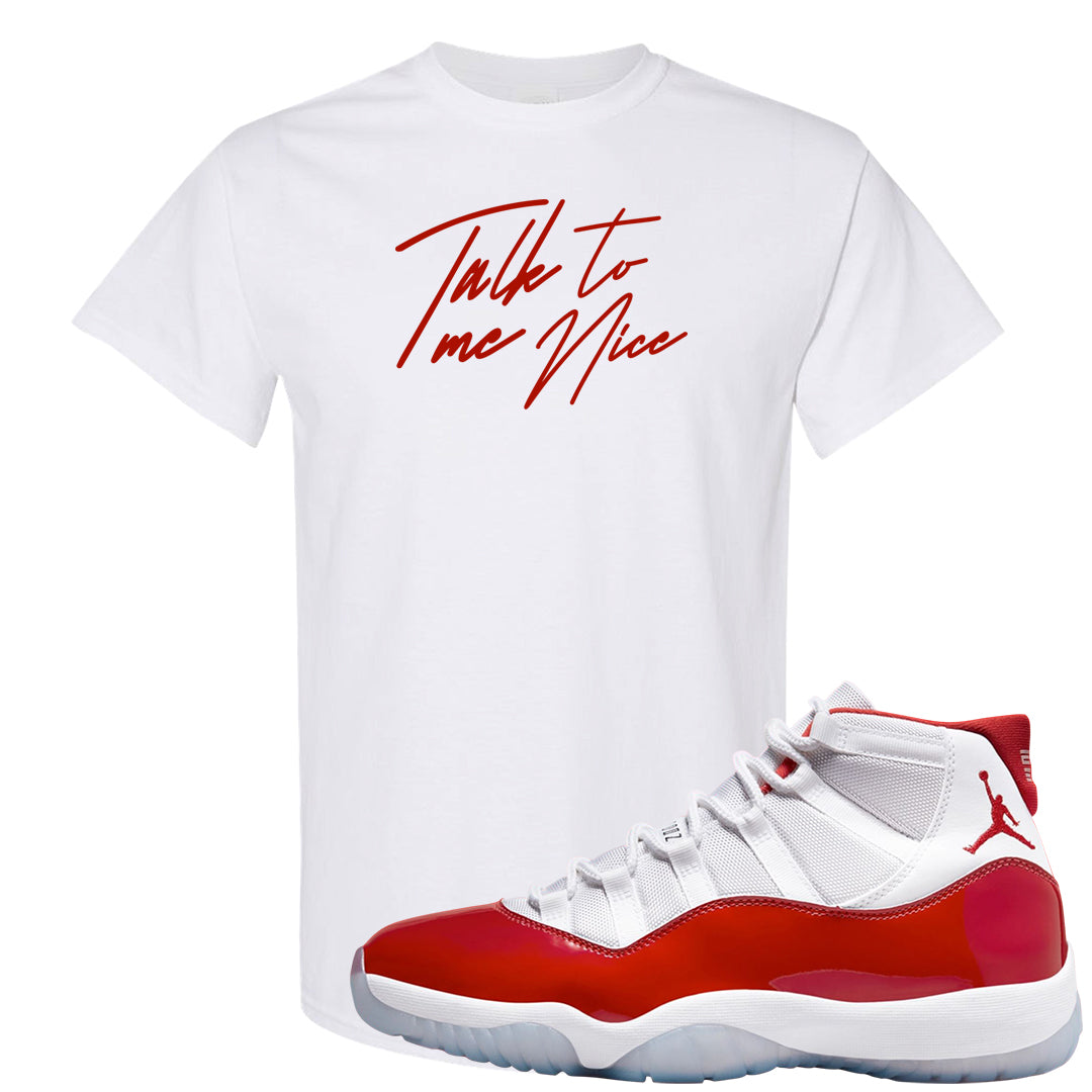 Cherry 11s T Shirt | Talk To Me Nice, White
