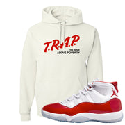 Cherry 11s Hoodie | Trap To Rise Above Poverty, White