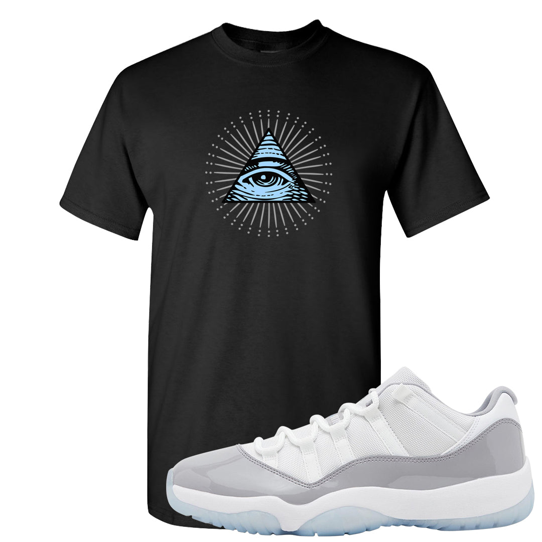 Cement Grey Low 11s T Shirt | All Seeing Eye, Black