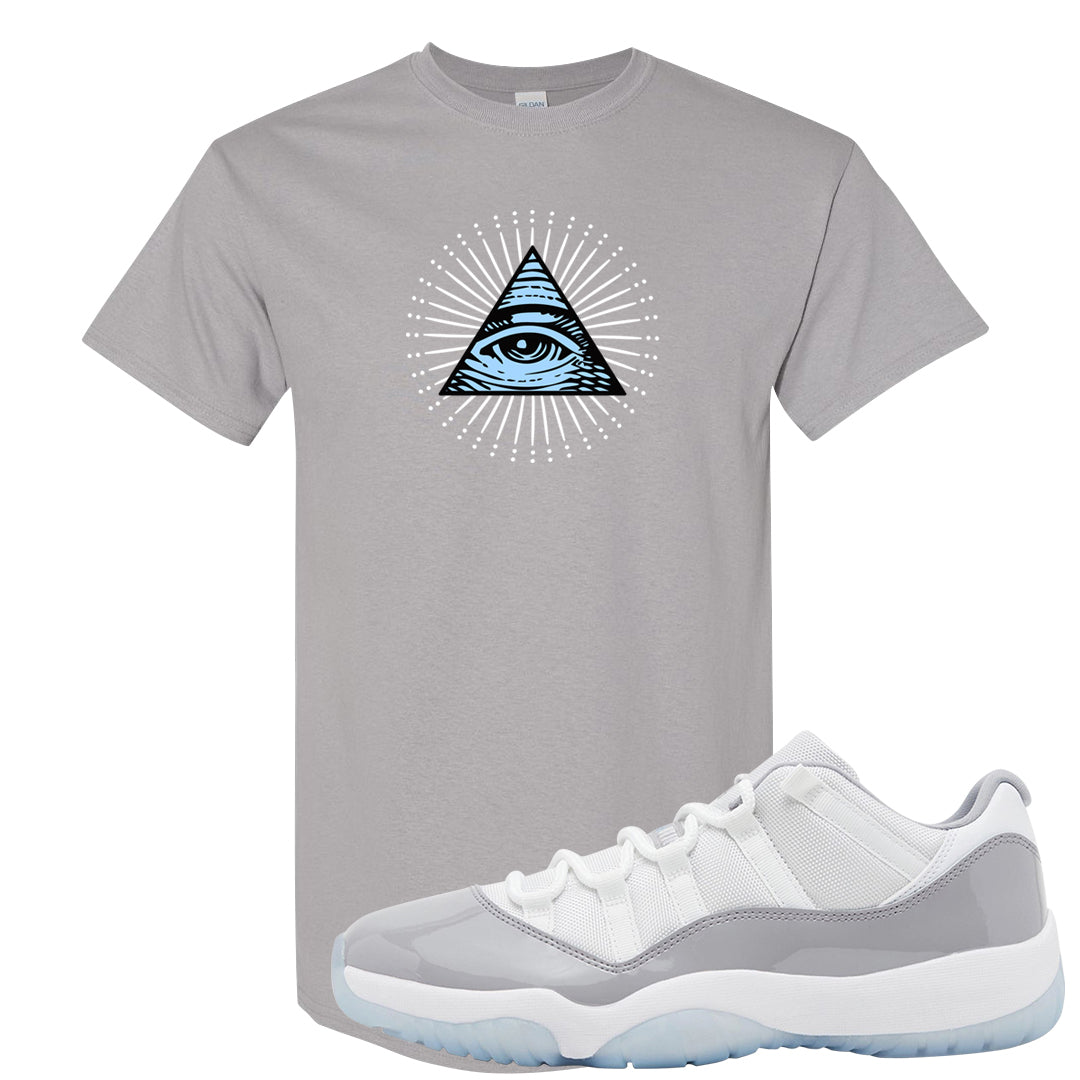 Cement Grey Low 11s T Shirt | All Seeing Eye, Gravel