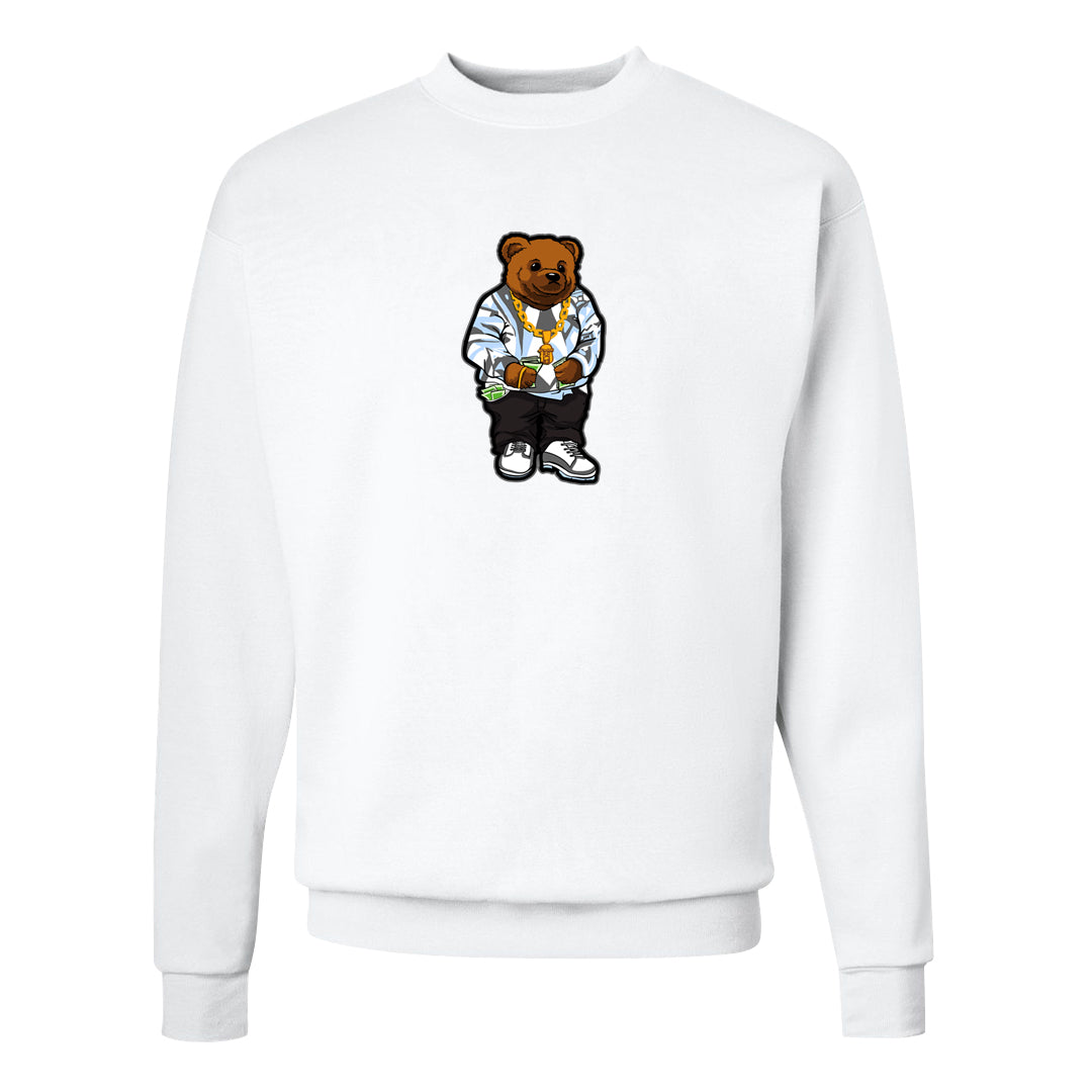 Cement Grey Low 11s Crewneck Sweatshirt | Sweater Bear, White