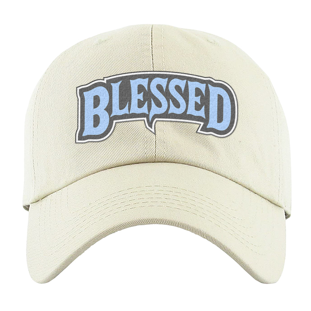 Cement Grey Low 11s Dad Hat | Blessed Arch, White