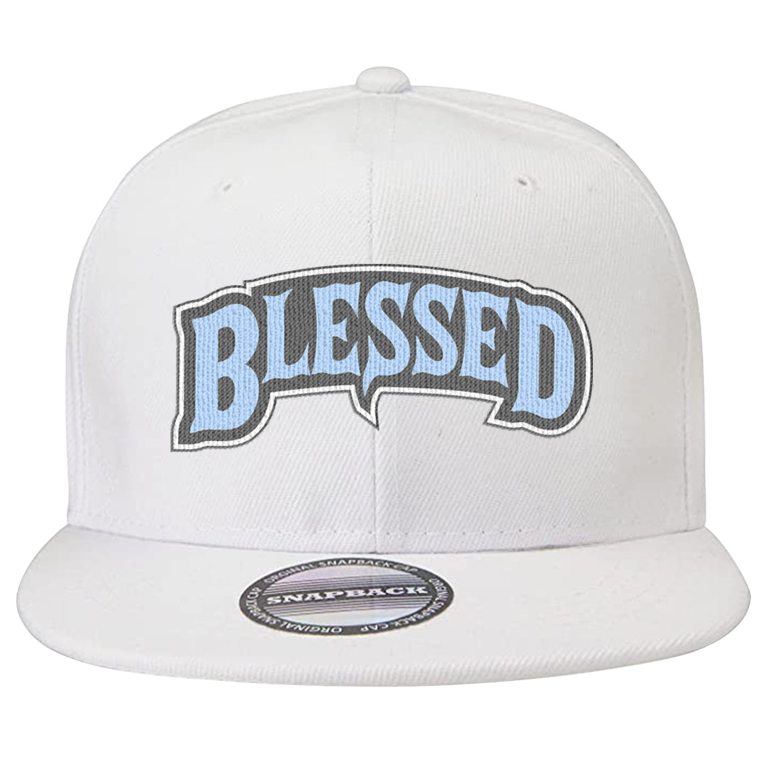 Cement Grey Low 11s Snapback Hat | Blessed Arch, White