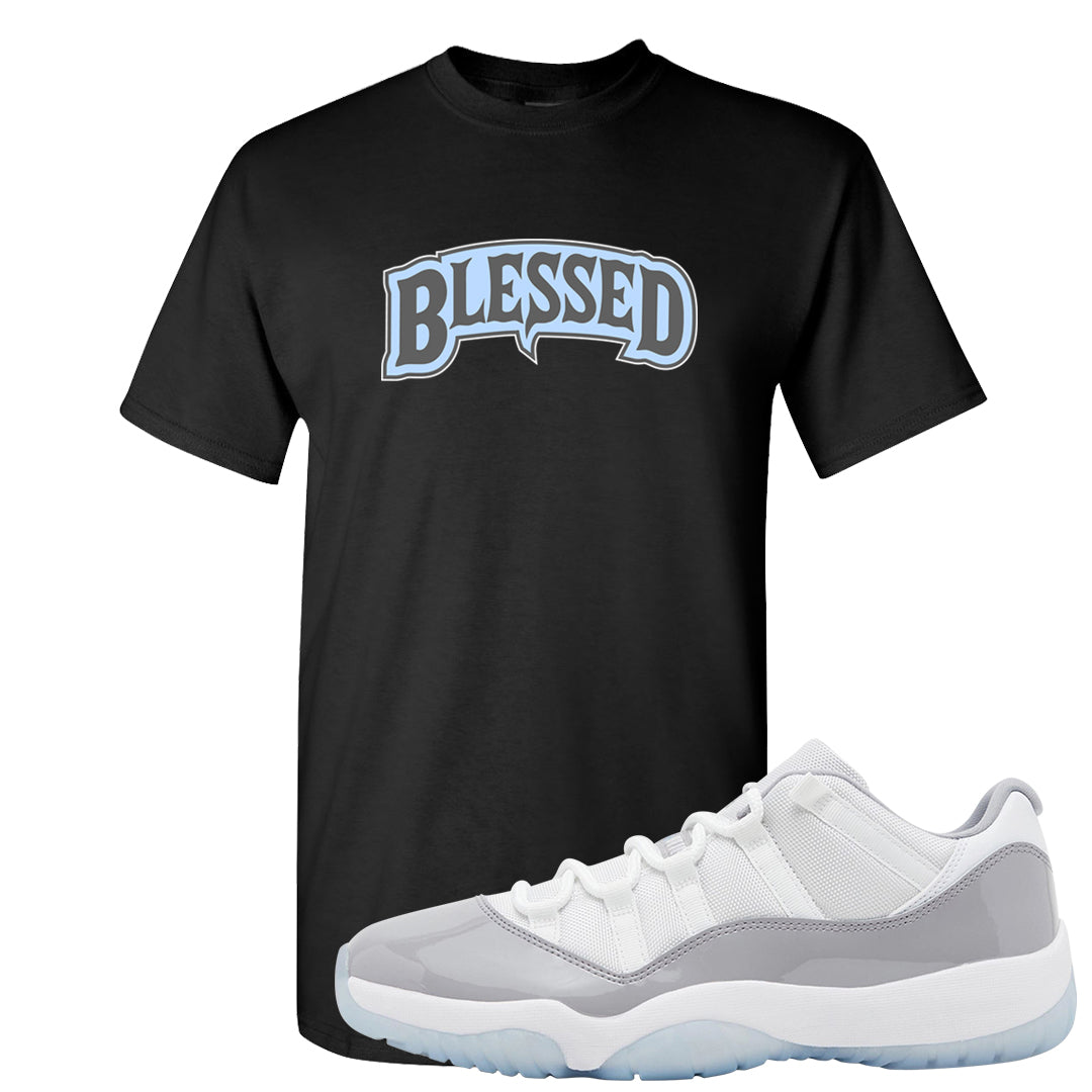 Cement Grey Low 11s T Shirt | Blessed Arch, Black