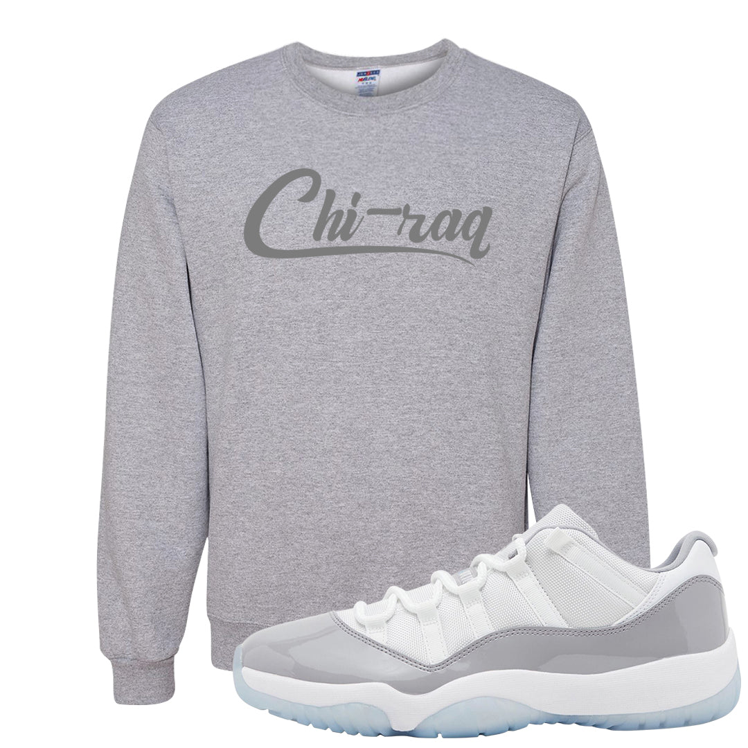 Cement Grey Low 11s Crewneck Sweatshirt | Chiraq, Ash