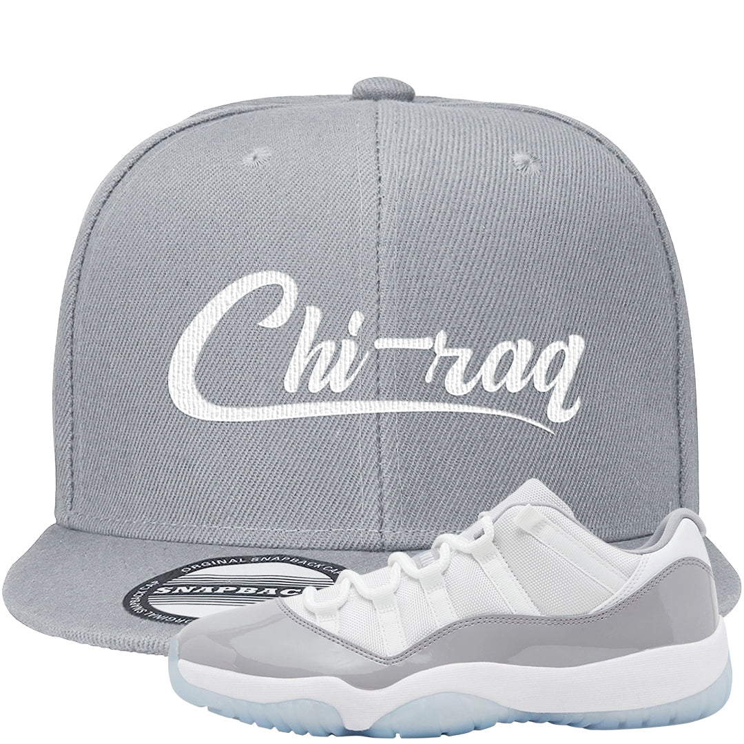 Cement Grey Low 11s Snapback Hat | Chiraq, Light Gray
