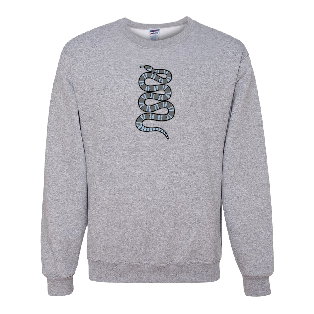 Cement Grey Low 11s Crewneck Sweatshirt | Coiled Snake, Ash