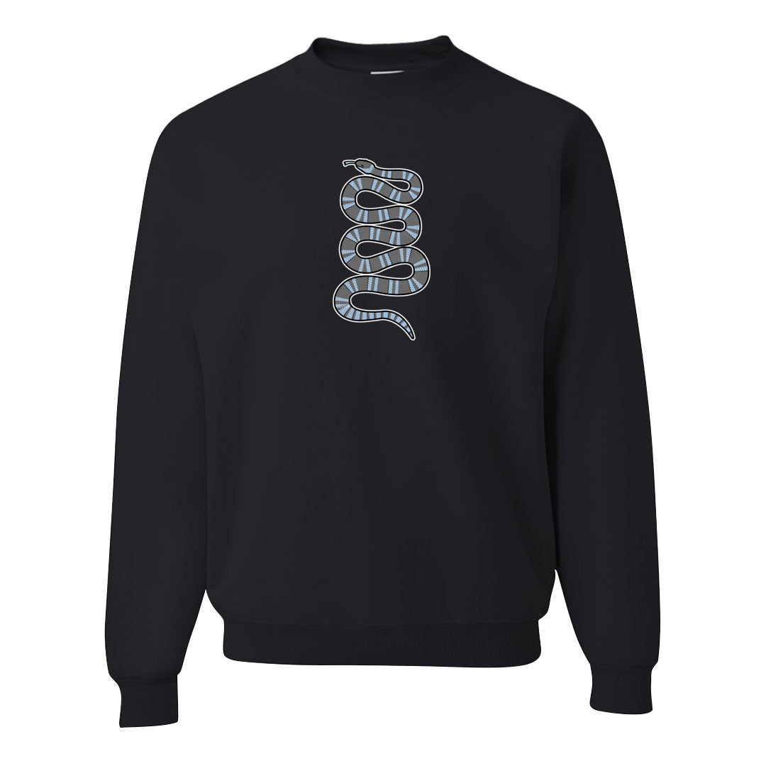 Cement Grey Low 11s Crewneck Sweatshirt | Coiled Snake, Black