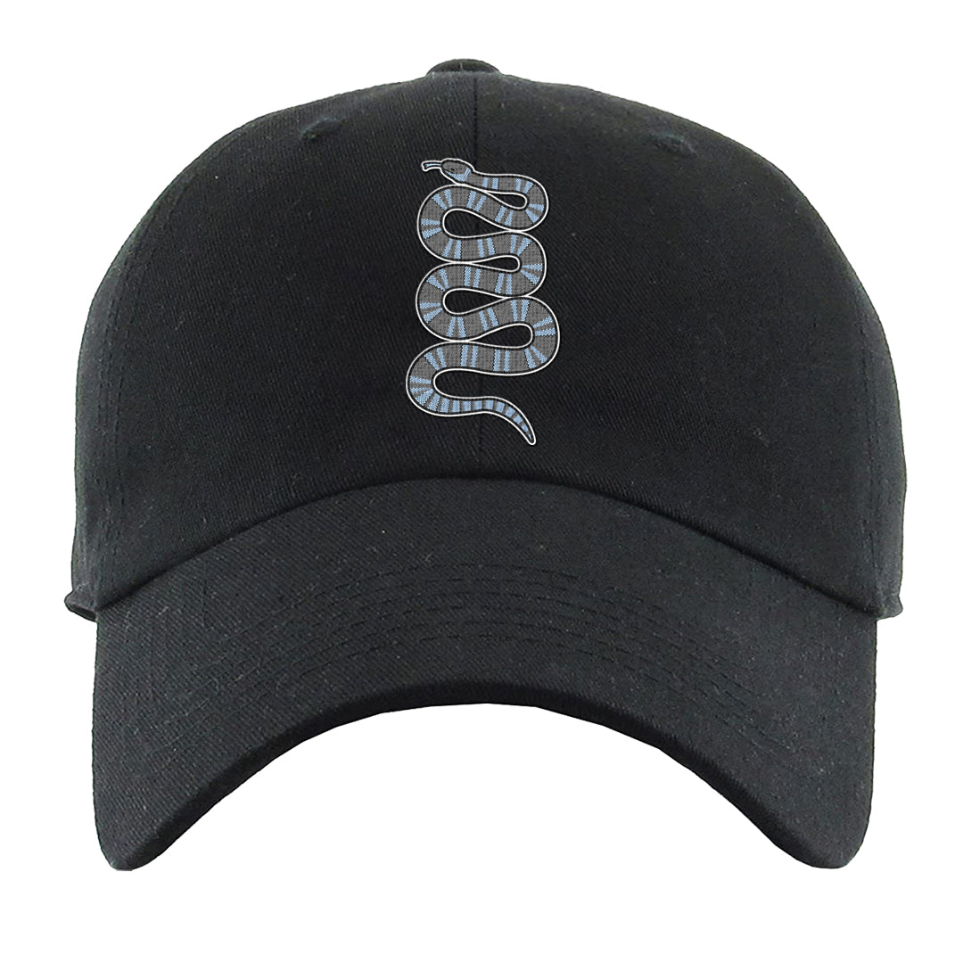 Cement Grey Low 11s Dad Hat | Coiled Snake, Black