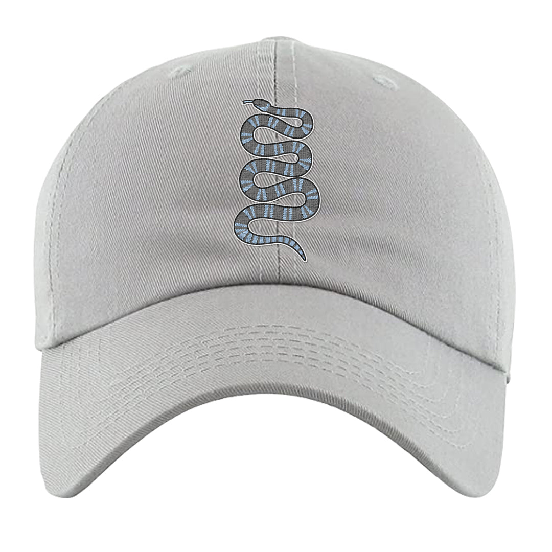Cement Grey Low 11s Dad Hat | Coiled Snake, Light Gray