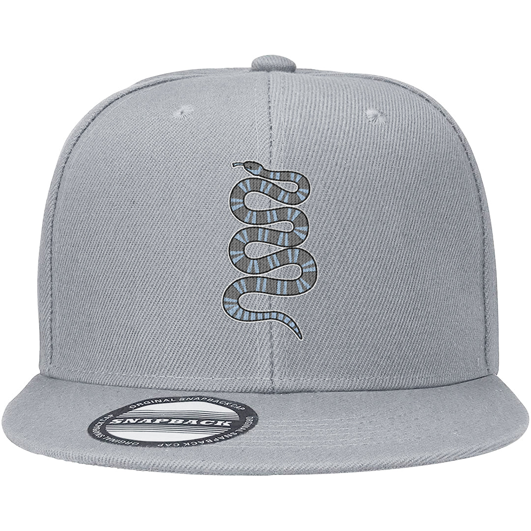 Cement Grey Low 11s Snapback Hat | Coiled Snake, Light Gray