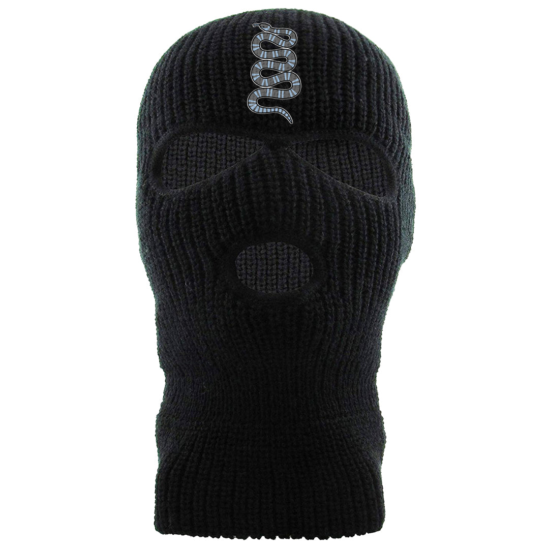 Cement Grey Low 11s Ski Mask | Coiled Snake, Black