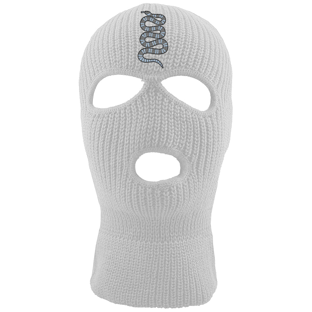 Cement Grey Low 11s Ski Mask | Coiled Snake, White