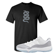 Cement Grey Low 11s T Shirt | Coiled Snake, Black