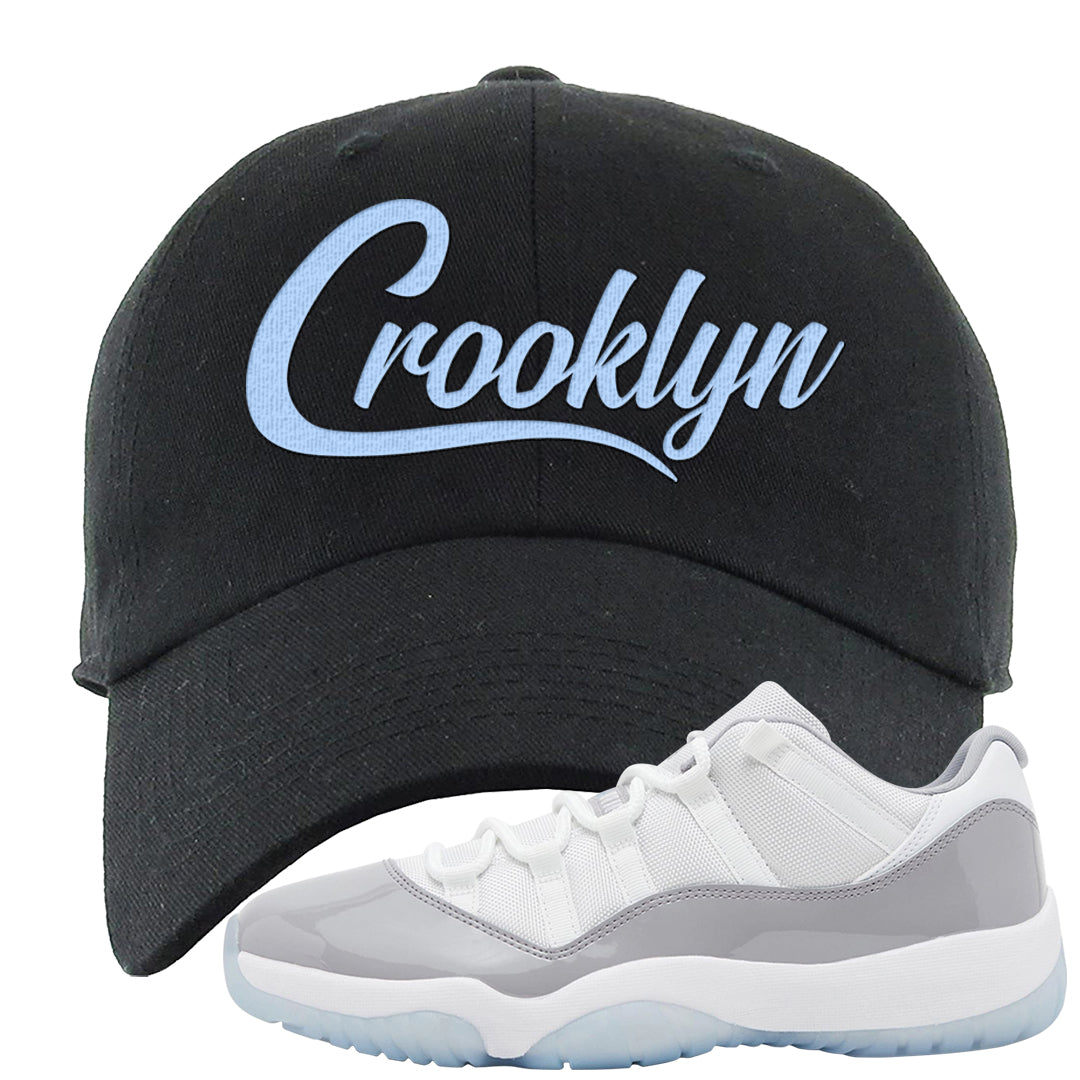 Cement Grey Low 11s Dad Hat | Crooklyn, Black