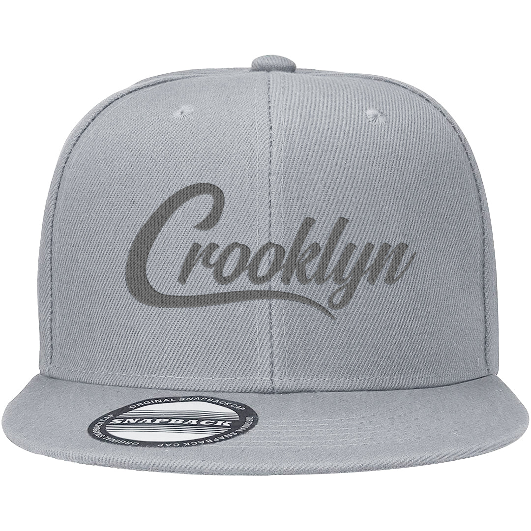 Cement Grey Low 11s Snapback Hat | Crooklyn, Light Gray