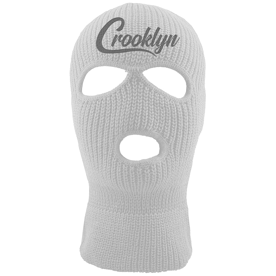 Cement Grey Low 11s Ski Mask | Crooklyn, White