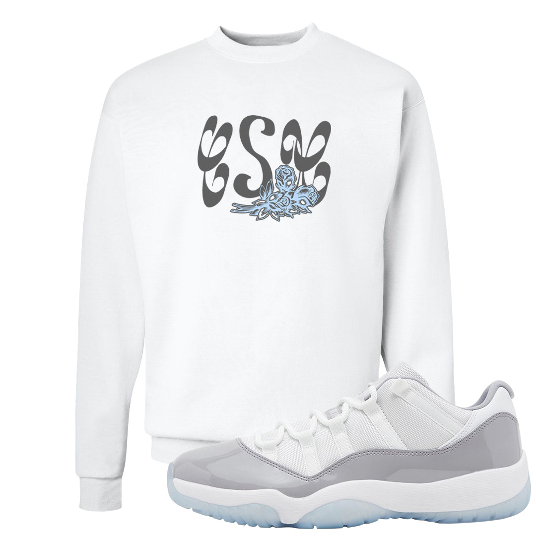 Cement Grey Low 11s Crewneck Sweatshirt | Certified Sneakerhead, White