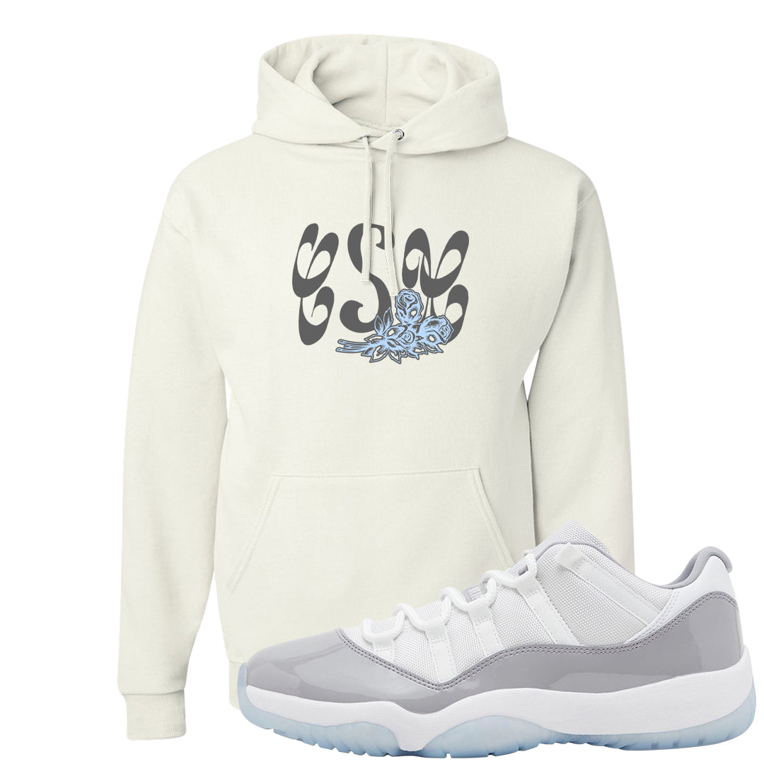 Cement Grey Low 11s Hoodie | Certified Sneakerhead, White