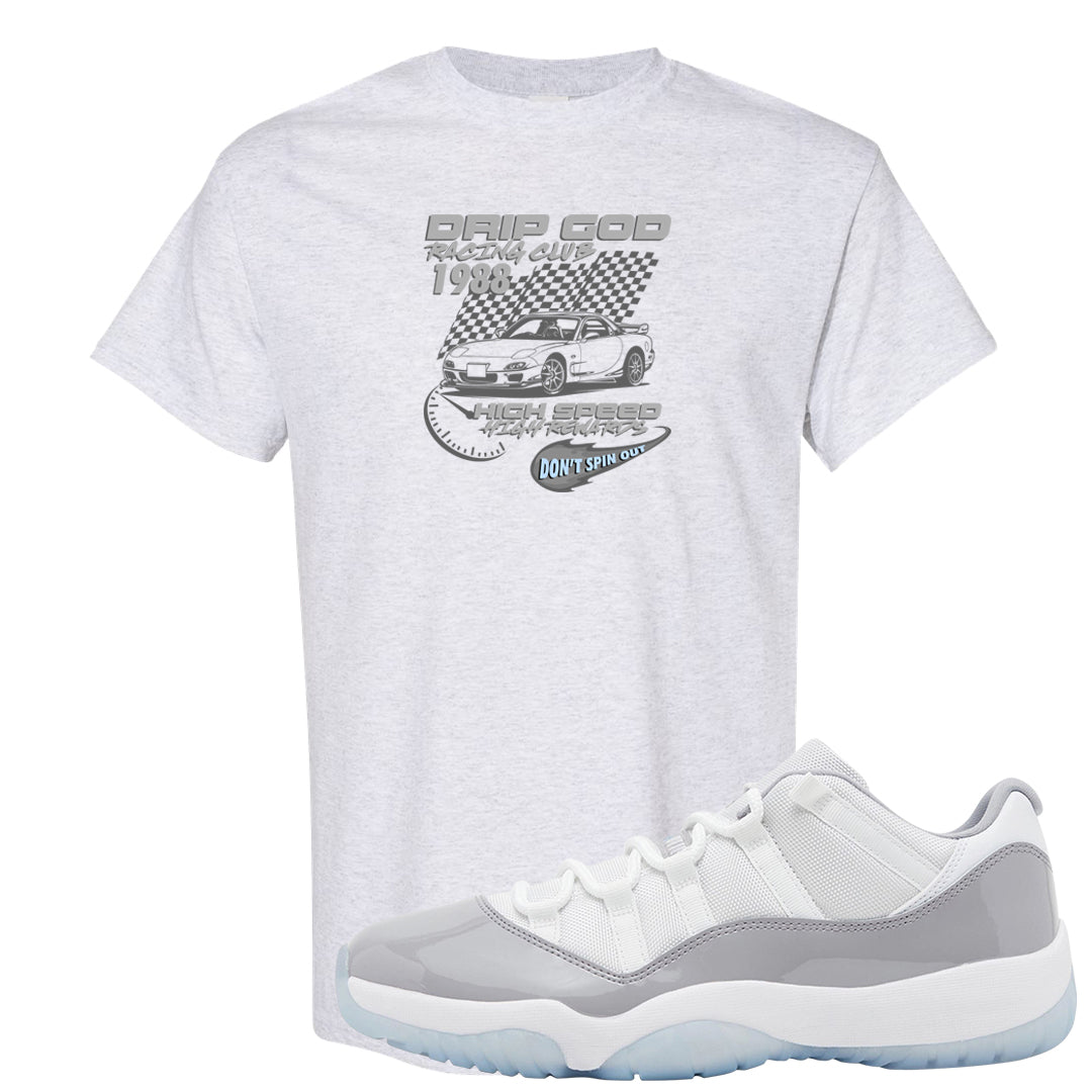 Cement Grey Low 11s T Shirt | Drip God Racing Club, Ash