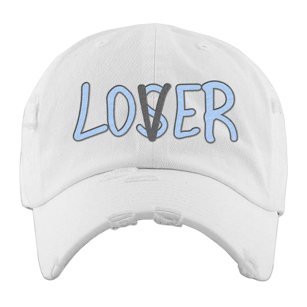 Cement Grey Low 11s Distressed Dad Hat | Lover, White