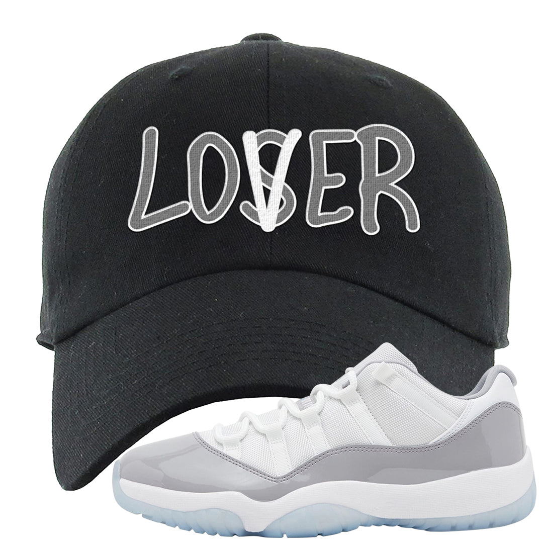 Cement Grey Low 11s Dad Hat | Lover, Black