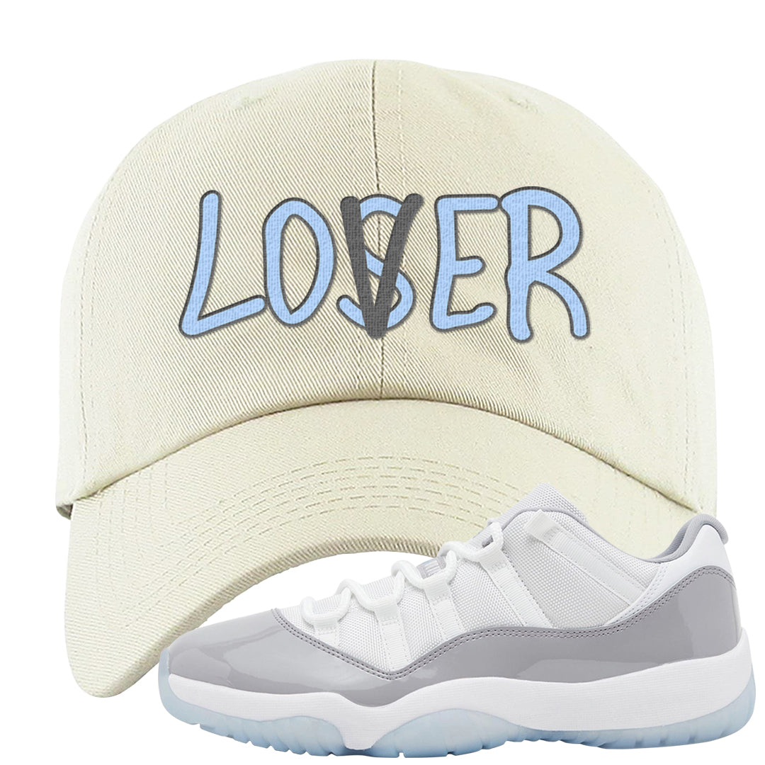 Cement Grey Low 11s Dad Hat | Lover, White