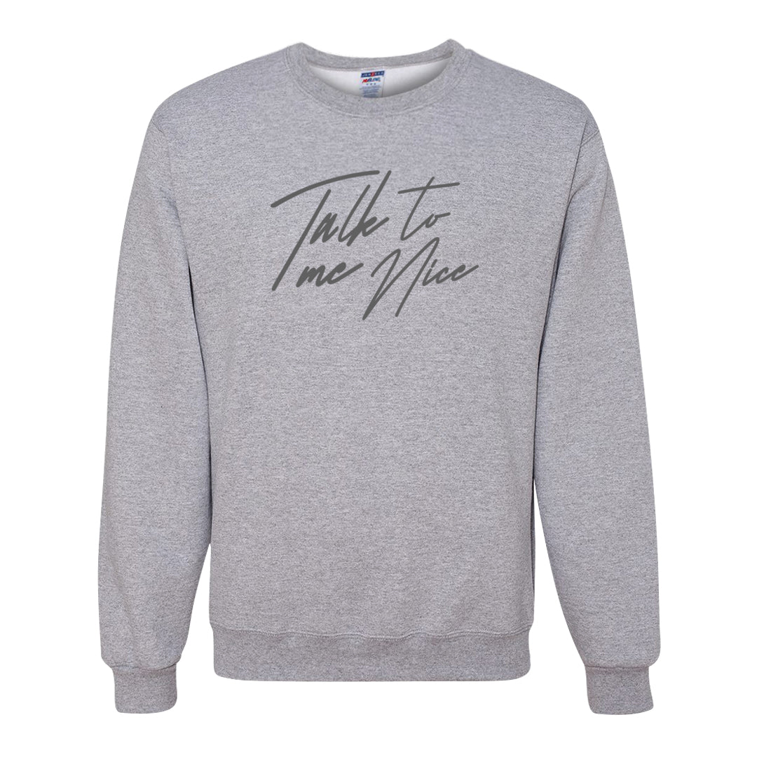 Cement Grey Low 11s Crewneck Sweatshirt | Talk To Me Nice, Ash