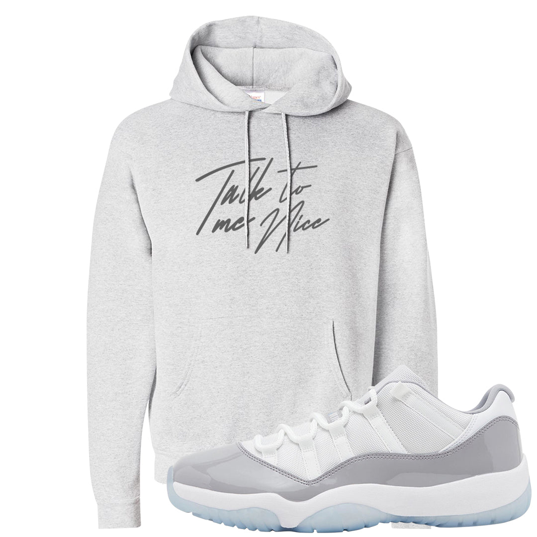 Cement Grey Low 11s Hoodie | Talk To Me Nice, Ash