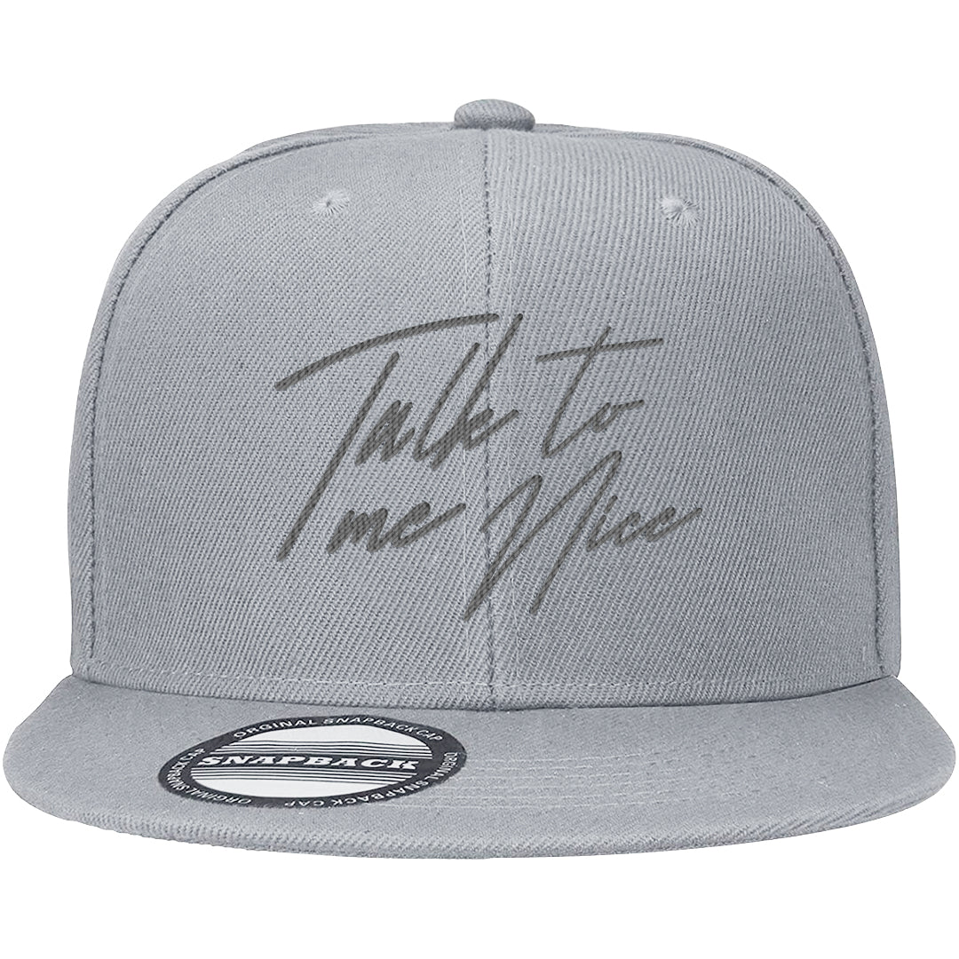 Cement Grey Low 11s Snapback Hat | Talk To Me Nice, Light Gray