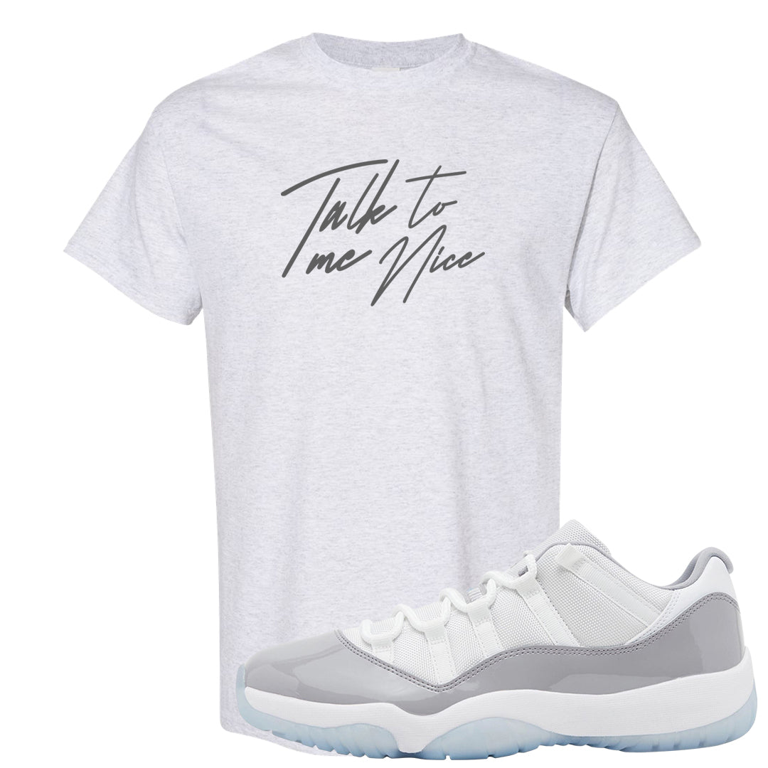 Cement Grey Low 11s T Shirt | Talk To Me Nice, Ash