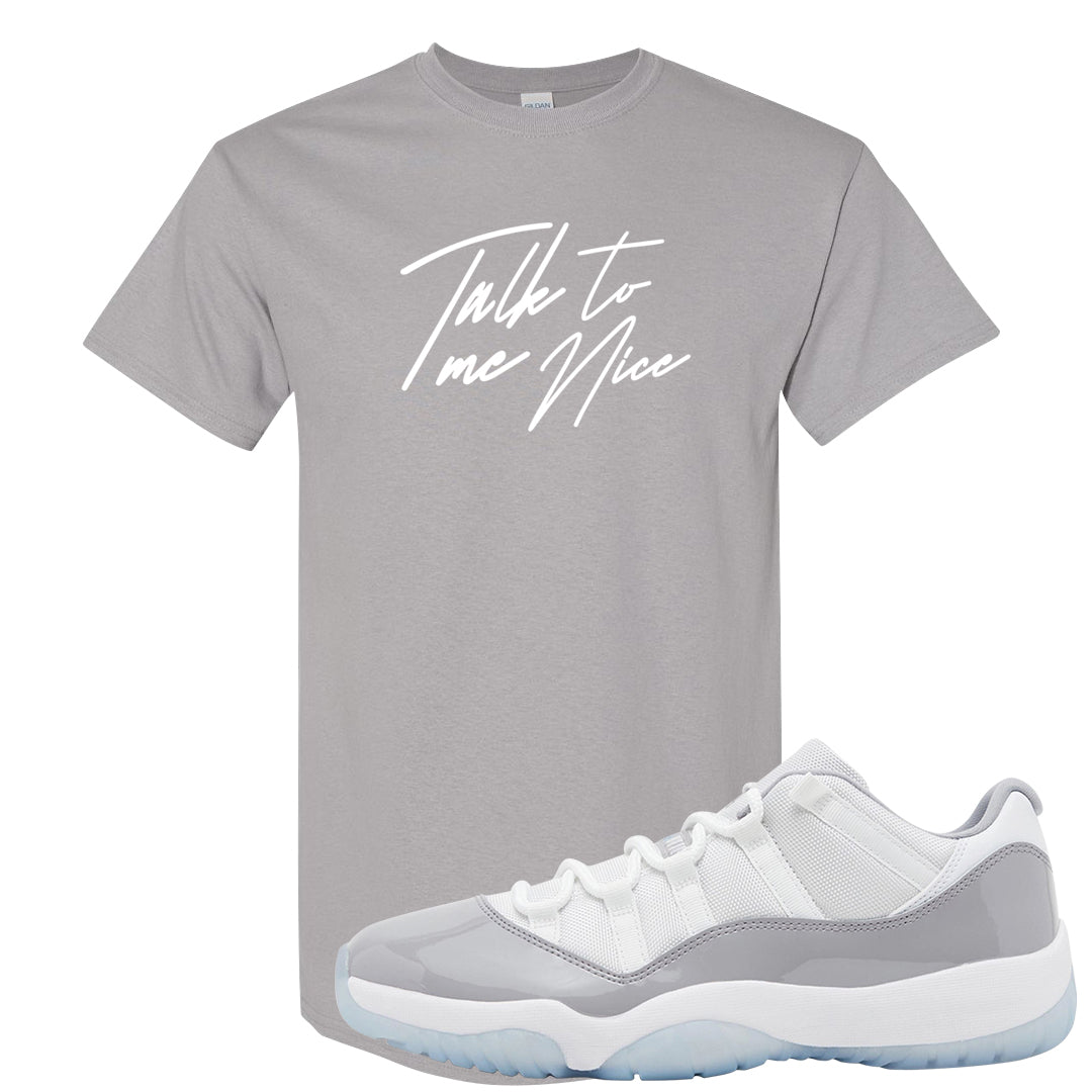 Cement Grey Low 11s T Shirt | Talk To Me Nice, Gravel