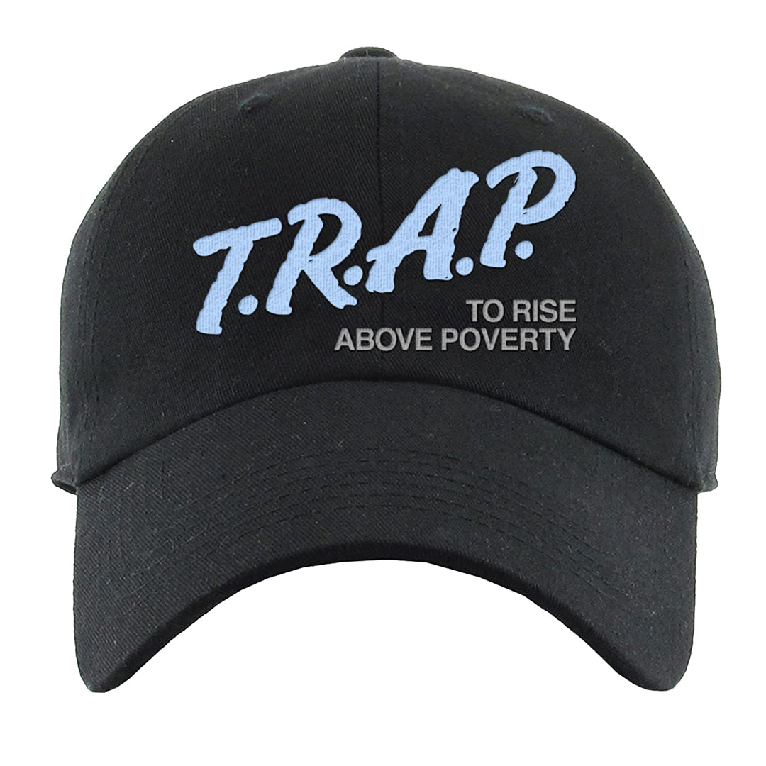 Cement Grey Low 11s Dad Hat | Trap To Rise Above Poverty, Black