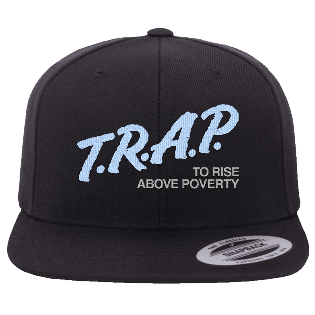 Cement Grey Low 11s Snapback Hat | Trap To Rise Above Poverty, Black