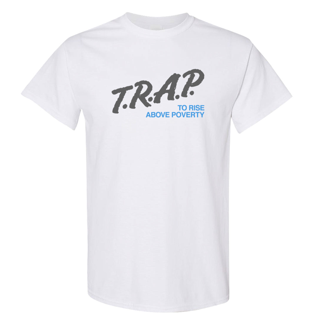 Cement Grey Low 11s T Shirt | Trap To Rise Above Poverty, White