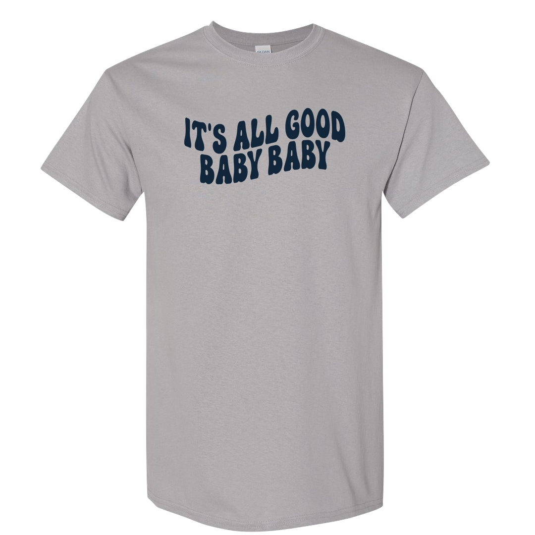Midnight Navy Metallic Silver 11s T Shirt | All Good Baby, Gravel