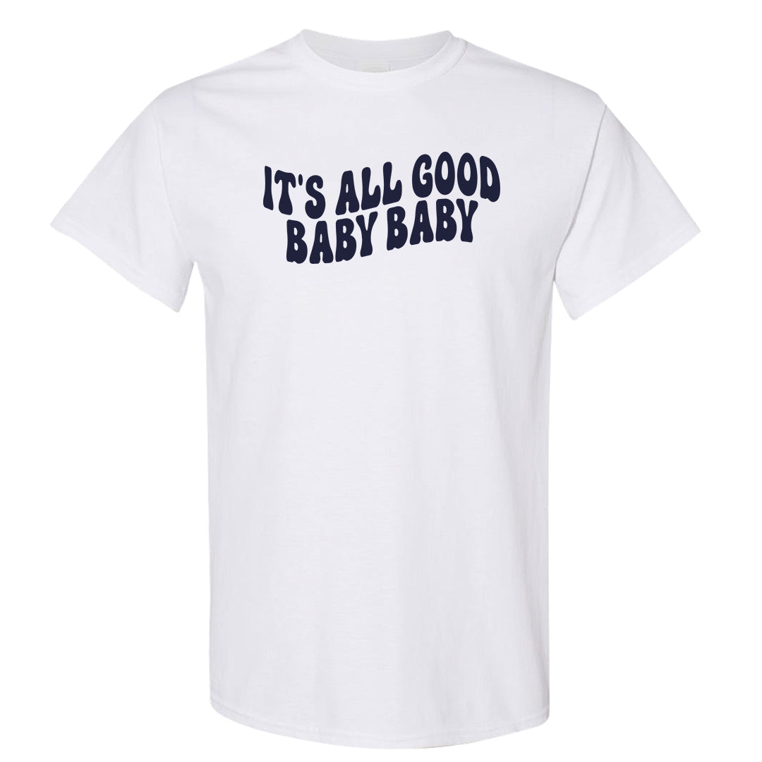 Midnight Navy Metallic Silver 11s T Shirt | All Good Baby, White