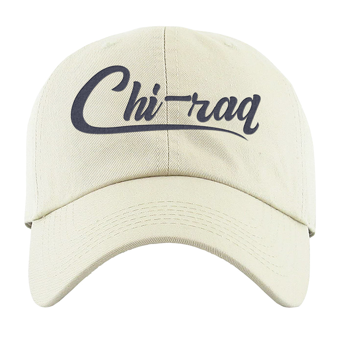 Midnight Navy Metallic Silver 11s Dad Hat | Chiraq, White
