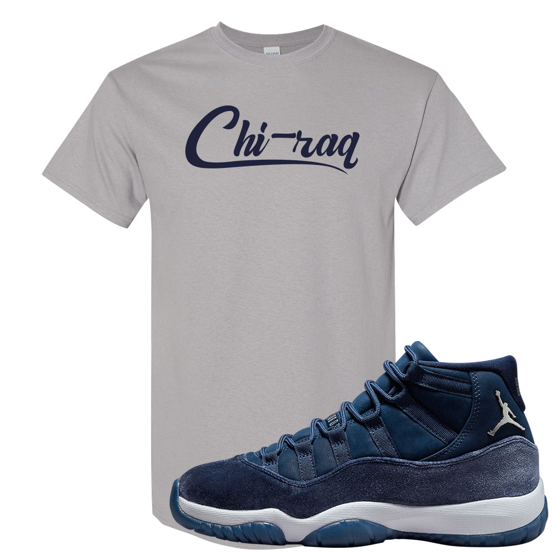 Midnight Navy Metallic Silver 11s T Shirt | Chiraq, Gravel