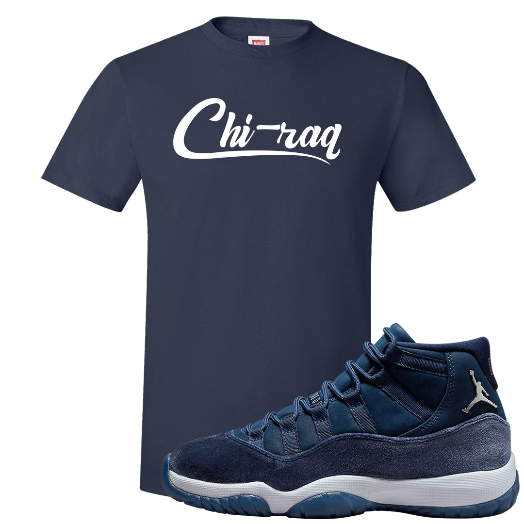 Midnight Navy Metallic Silver 11s T Shirt | Chiraq, Navy Blue