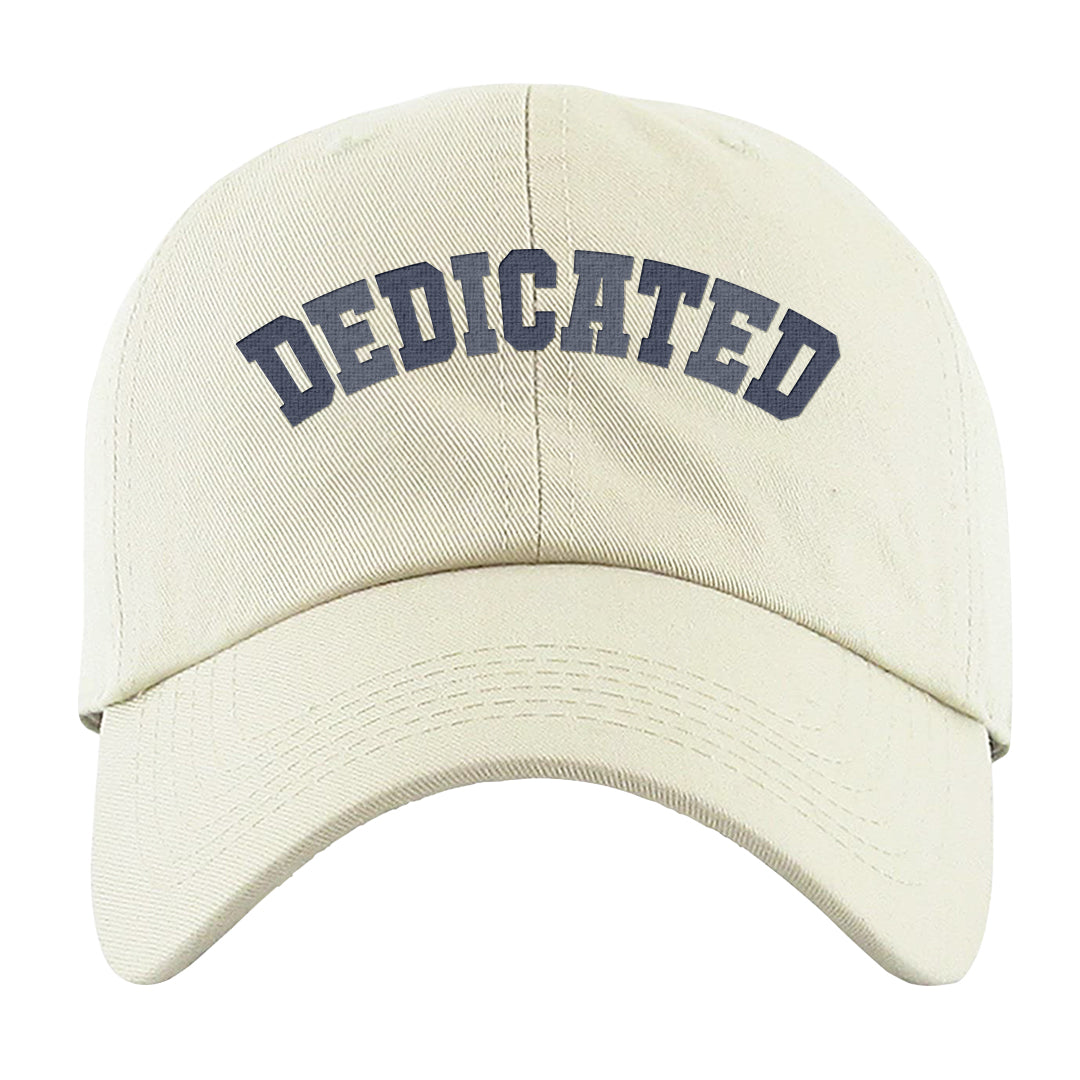 Midnight Navy Metallic Silver 11s Dad Hat | Dedicated, White