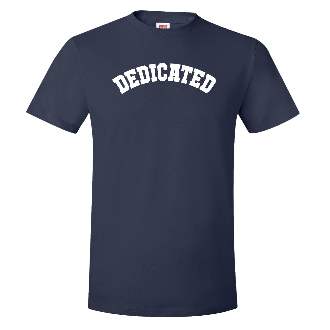 Midnight Navy Metallic Silver 11s T Shirt | Dedicated, Navy Blue