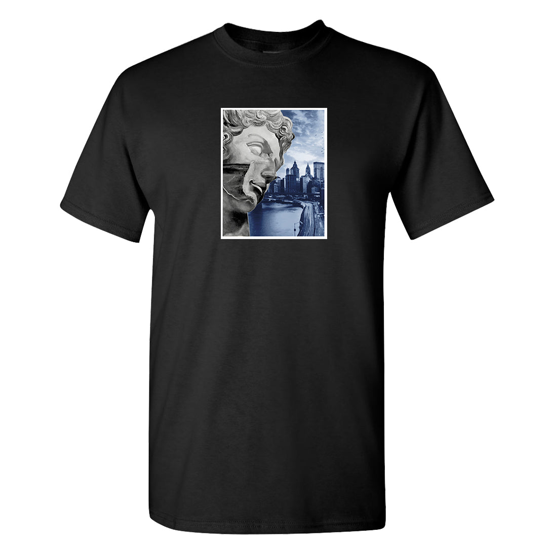 Midnight Navy Metallic Silver 11s T Shirt | Miguel, Black