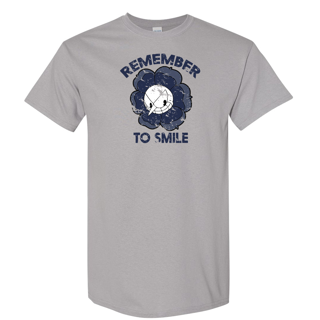 Midnight Navy Metallic Silver 11s T Shirt | Remember To Smile, Gravel