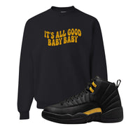 Black Gold Taxi 12s Crewneck Sweatshirt | All Good Baby, Black