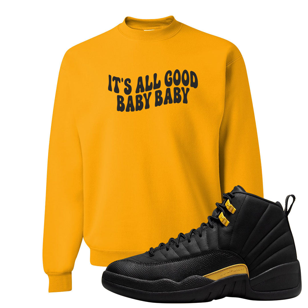 Black Gold Taxi 12s Crewneck Sweatshirt | All Good Baby, Gold